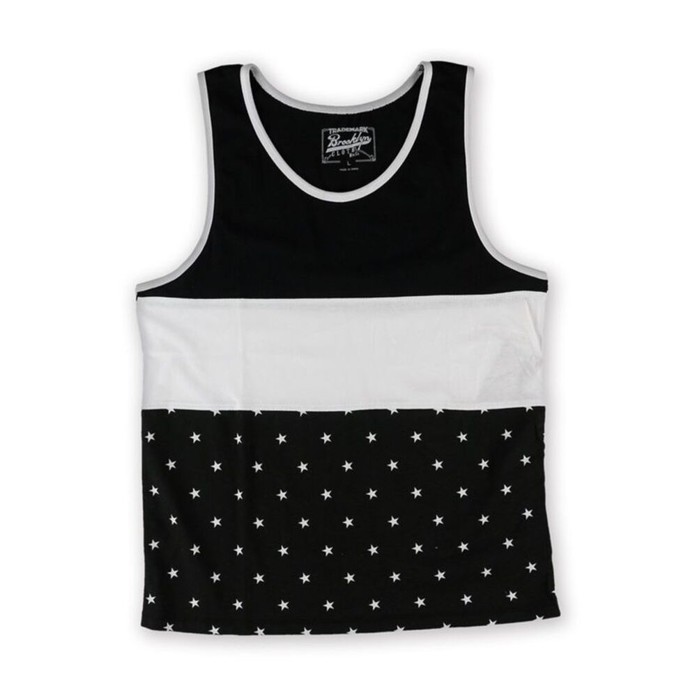 BKC Mens Pieced Flag Tank Top, NWT